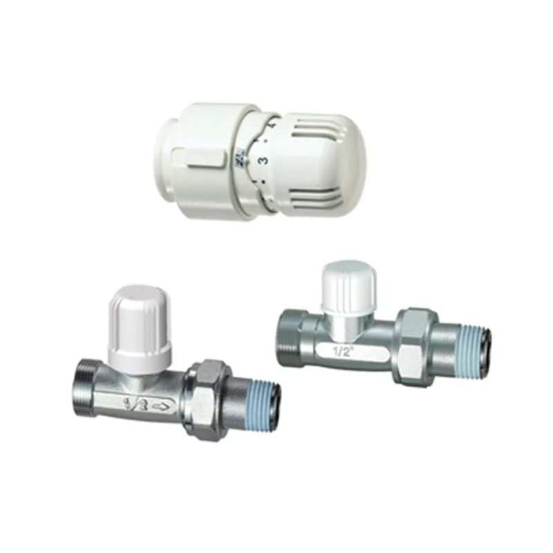 VALVOLA + DETENTORE DIRITTO + TESTA TERMOSTATICA ATTACCO RAME FAR