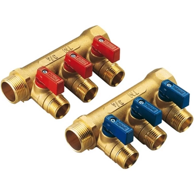 COLLETTORE LINEARE NINO GIALLO CON RUBINETTI 3/4 A 3 VIE TIEMME