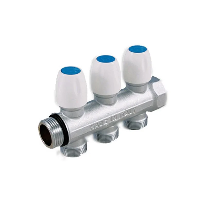 COLLETTORE LINEARE VERTICALE 3/4 CON RUBINETTI 3 DERIVAZIONI TIEMME