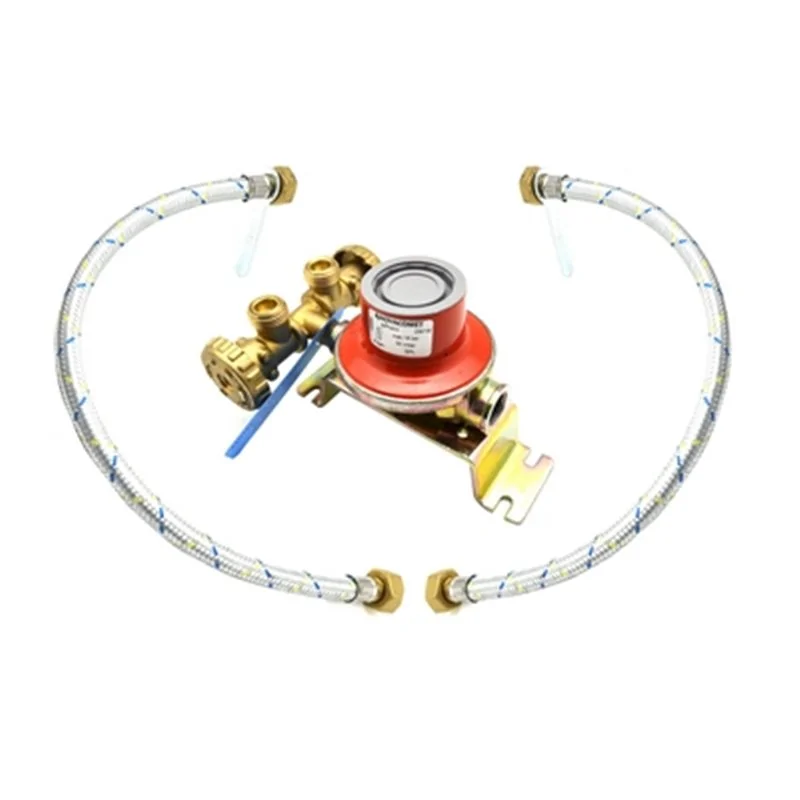 CENTRALINA GAS MINI CON REGOLATORE BP E RUBINETTO DI INTERCETTAZIONE