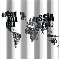 TENDA PER DOCCIA 2 LATI IN TESSUTO CM180X200 MONDO BIANCO NERO