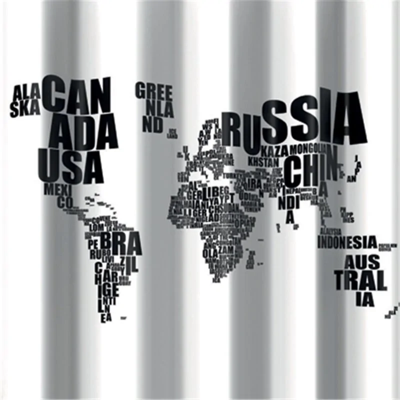 TENDA PER DOCCIA 2 LATI IN TESSUTO CM180X200 MONDO BIANCO NERO