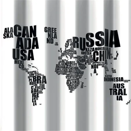 TENDA PER DOCCIA 2 LATI IN TESSUTO CM180X200 MONDO BIANCO NERO