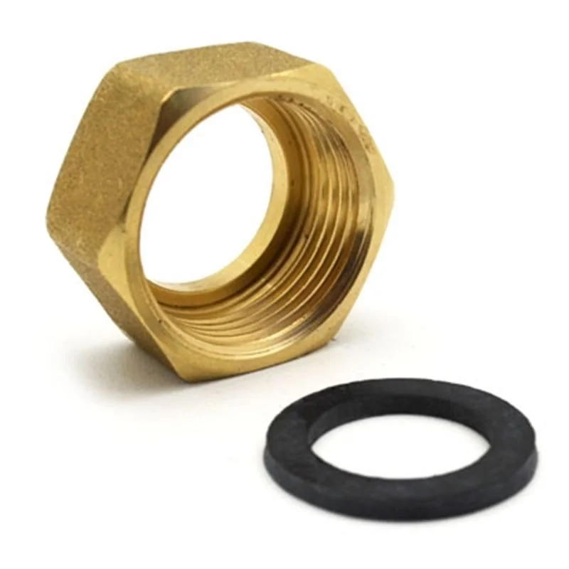 DADO IN OTTONE PER TUBI GAS + GUARNIZIONE