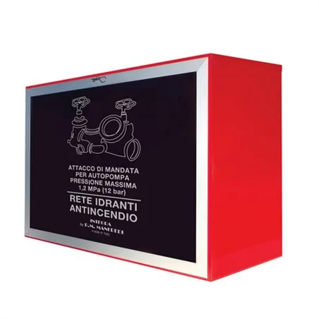 CASSETTA ANTINCENDIO DA ESTERNO PER GRUPPO AUTOPOMPA CON LASTRA