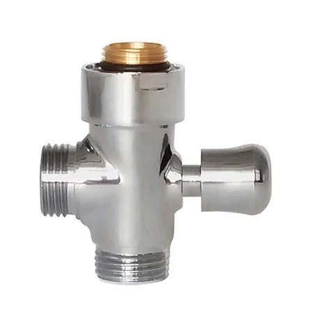 DEVIATORE TONDO IN OTTONE CROMATO PER COLONNA DOCCIA