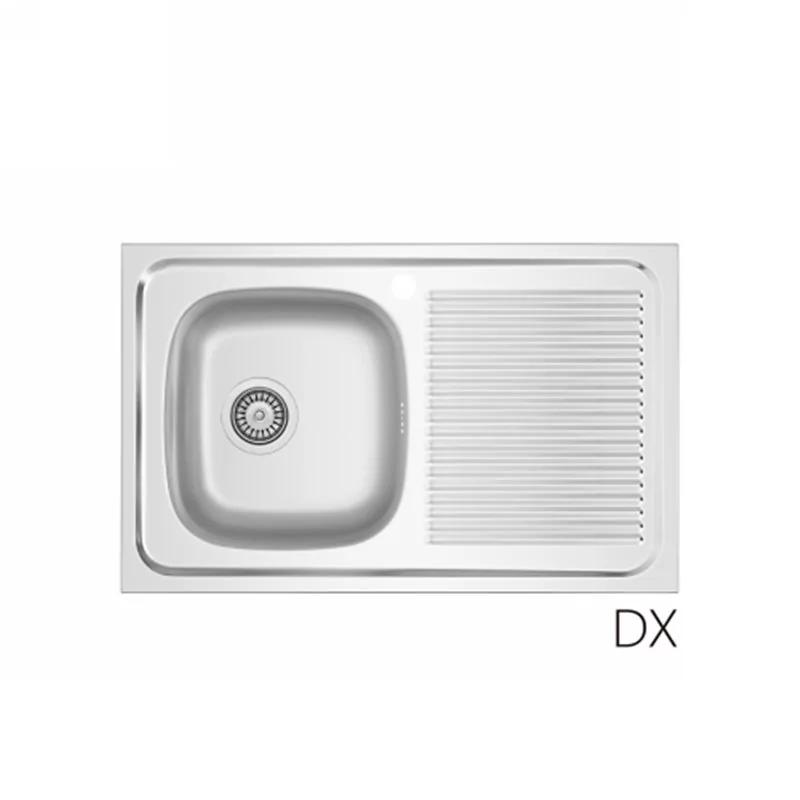 LAVELLO APPOGGIO IN ACCIAIO INOX MODELLO LA02 CM 80x50