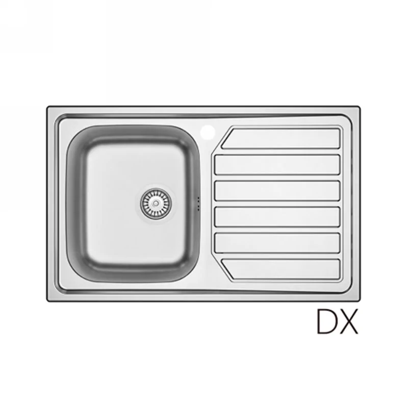 LAVELLO INCASSO IN ACCIAIO INOX MODELLO LS04 CM 80X50