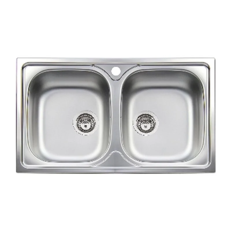 LAVELLO INCASSO ACCIAIO INOX 2 VASCHE CM 86