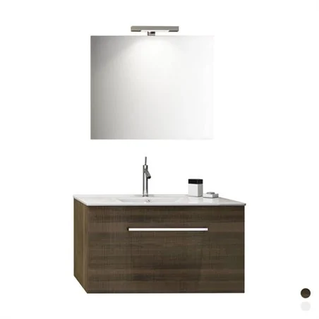 MOBILE BAGNO SOSPESO "KIO" CON LAVABO E SPECCHIO CM. 90