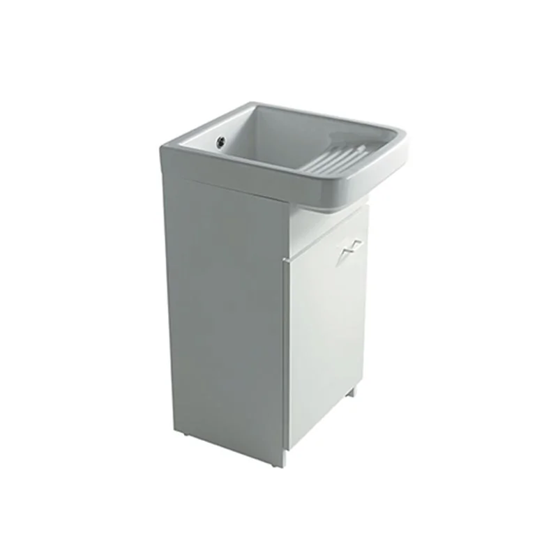 LAVATOIO IN CERAMICA CON STRIZZATOIO E MOBILE IDROFUGO