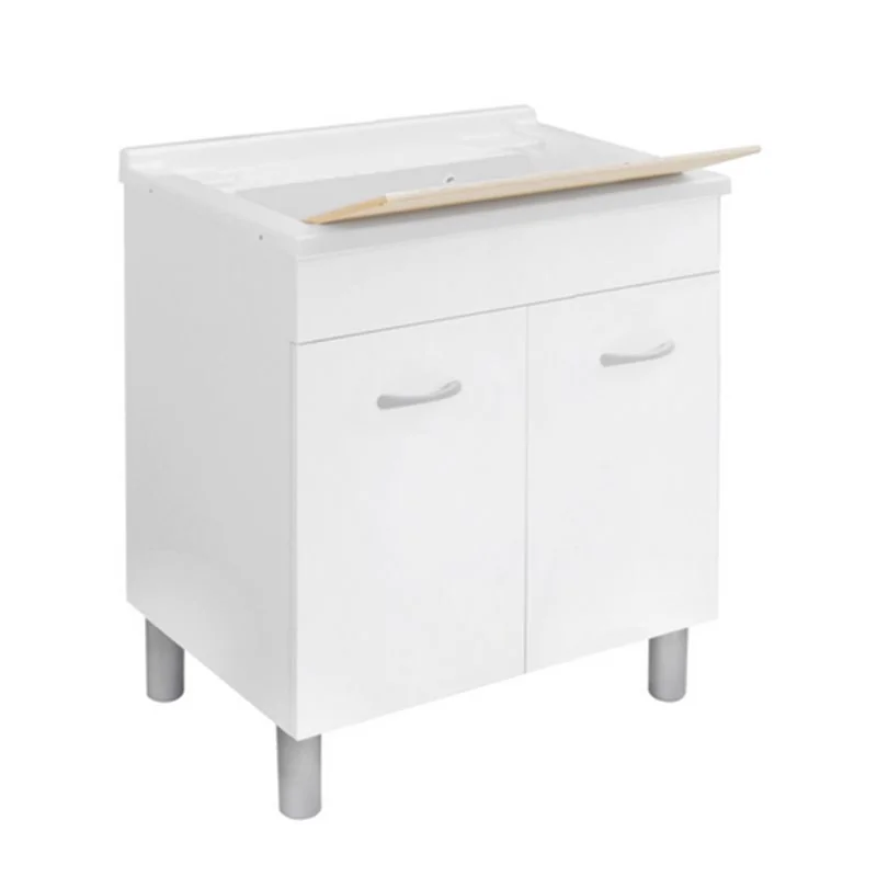 LAVATOIO CON MOBILE IN NOBILITATO E TAVOLA IN LEGNO