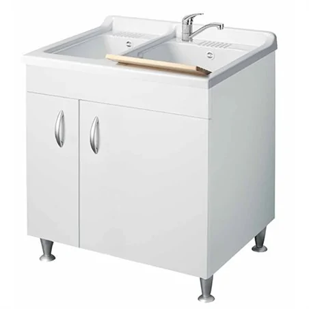 LAVATOIO CON MOBILE IN NOBILITATO E 2 VASCHE