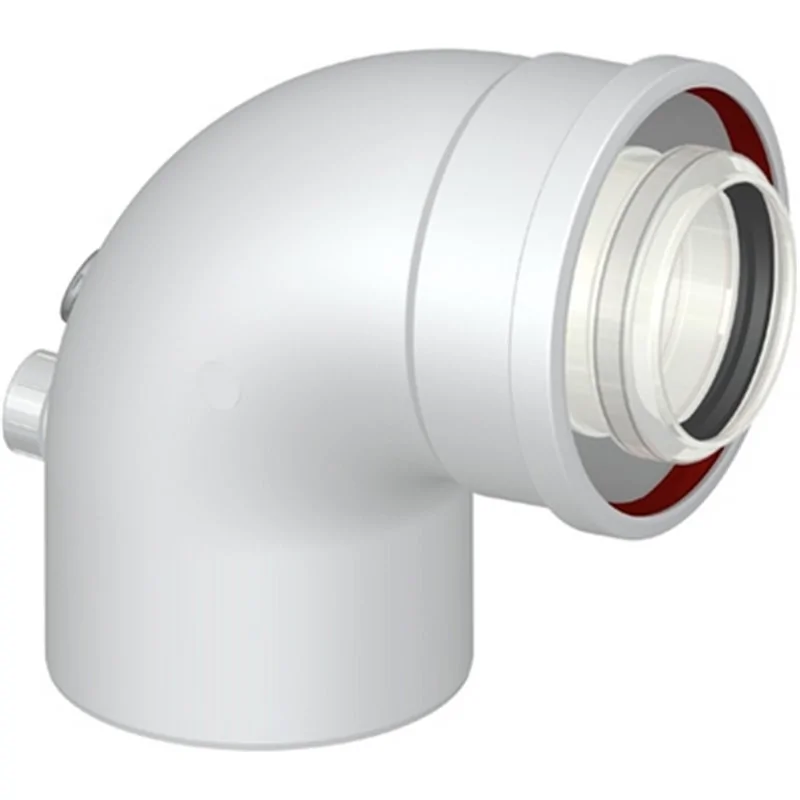 CURVA 87° COASSIALE M/F DN 60-100 CON PRESE ANALISI