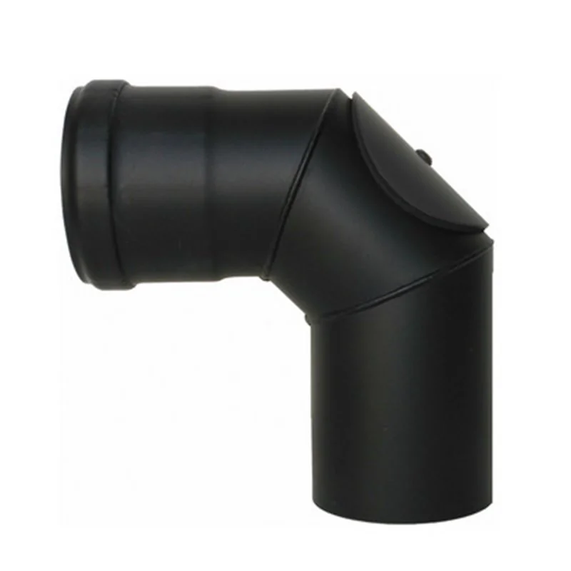 CURVA ISPEZIONABILE CON PORTELLO PELLET SMALTATO