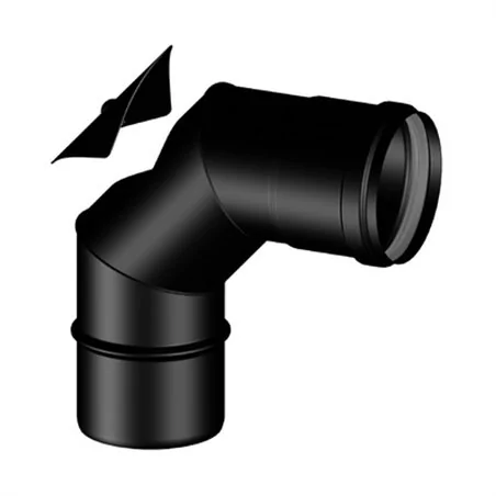 CURVA 90° MF CON ISPEZIONE PELLET SMALTATO