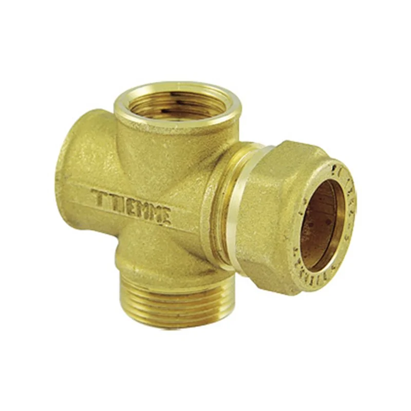 RACCORDO A CROCE PER TUBO RAME PER IMPIANTI SOLARI