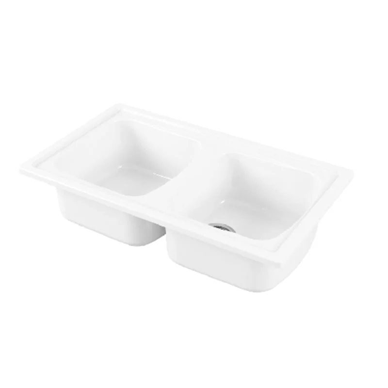 LAVELLO DA INCASSO IN CERAMICA 2 VASCHETTE GENIUS 86 X 50 GALASSIA