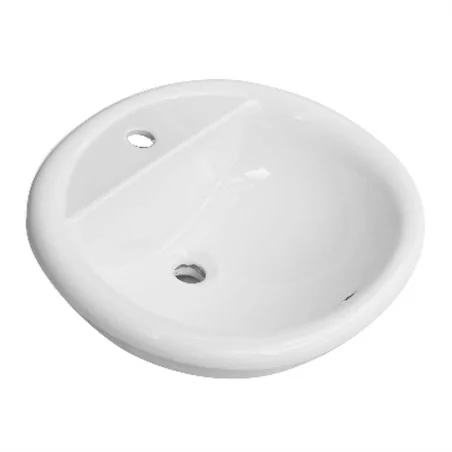 LAVABO SOPRAPIANOIN CERAMICA CON FORO RUBINETTO CM 57 X 49 LINPHA
