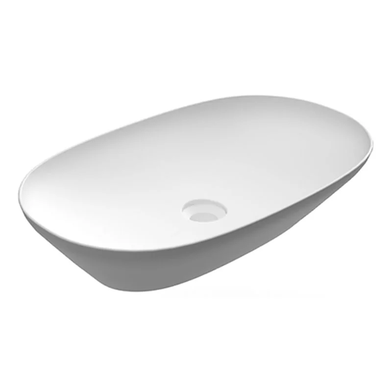 LAVABO IN PORCELLANA DA APPOGGIO OVALE ALLUNGATO (SENZA FORO) VARIANT 60 X 36 CM RAK