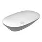 LAVABO IN PORCELLANA DA APPOGGIO OVALE ALLUNGATO (SENZA FORO) VARIANT 60 X 36 CM RAK