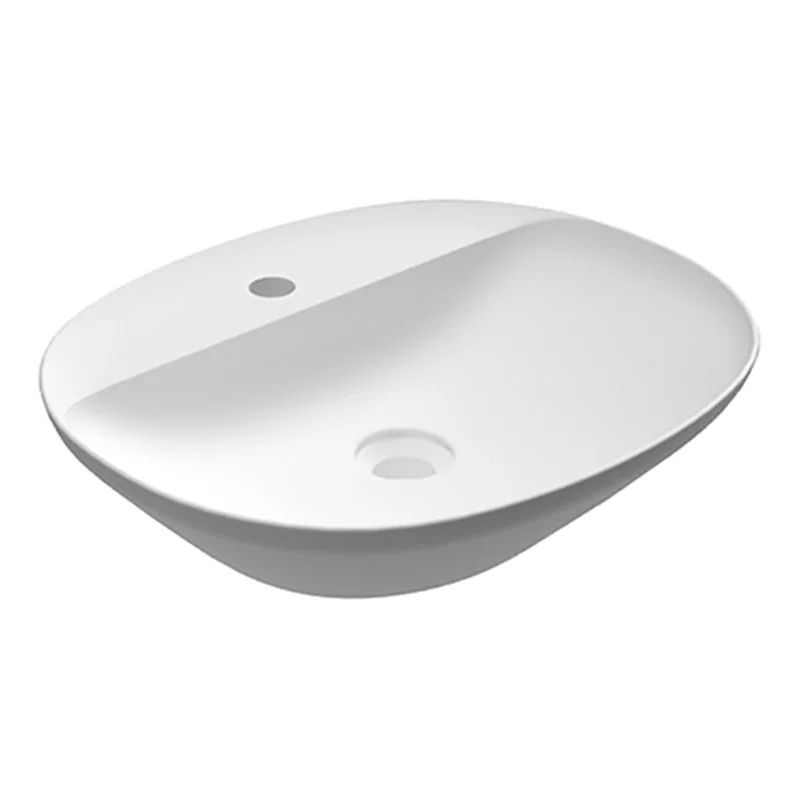 LAVABO IN PORCELLANA DA APPOGGIO OVALE (MONOFORO) VARIANT 50 X 42 CM RAK