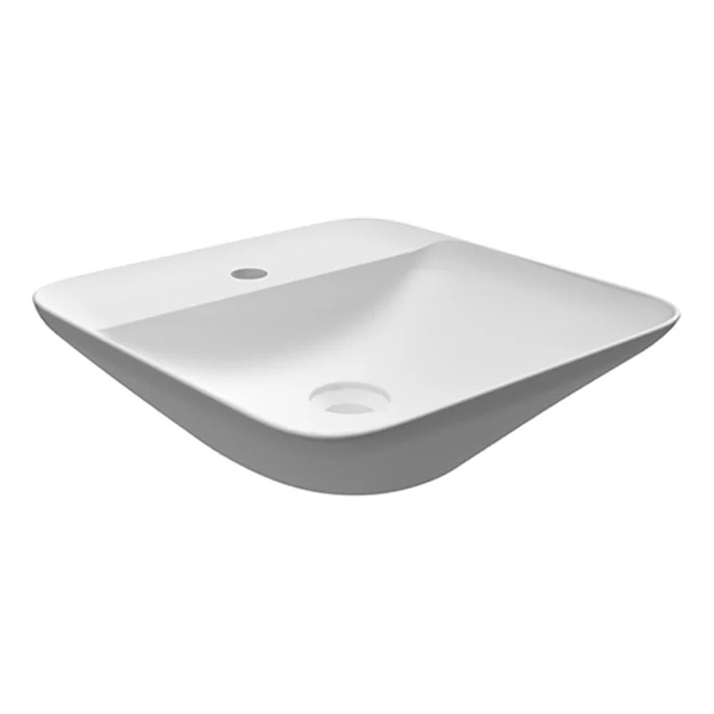 LAVABO IN PORCELLANA DA APPOGGIO QUADRATO (MONOFORO) VARIANT 42 X 42 CM RAK