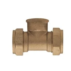 T FEMMINA A COMPRESSIONE CON OGIVA OTTONE PER RAME RB