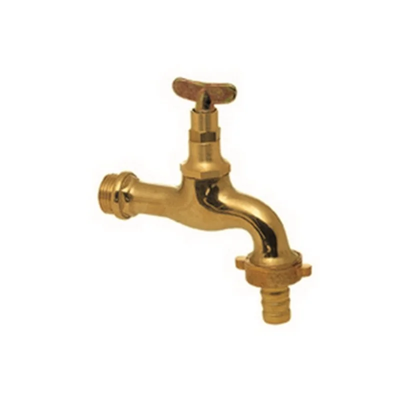 RUBINETTO PORTAGOMMA OTTONE LUCIDO GIALLO CON CHIAVE LEVABILE