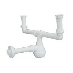 SIFONE TIPO "M" PER LAVELLI INOX A 2 VIE SENZA PILETTA LIRA