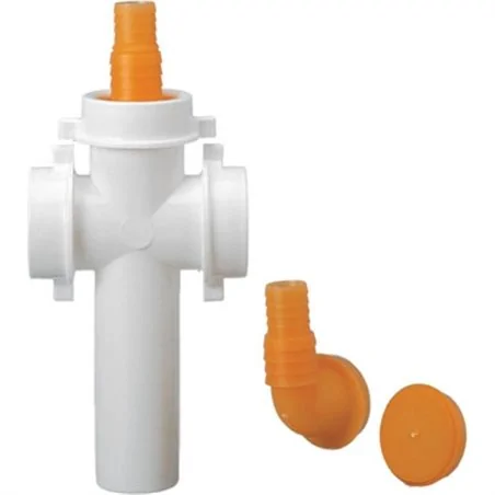 RACCORDO 3 VIE Ø40 CON ATTACCO LAVATRICI E LAVASTOVIGLIE 120MM