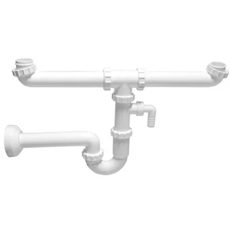 SIFONE PER LAVELLI A 2 VIE CON ATTACCO LAVATRICE
