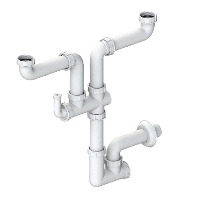 SIFONE ISPEZIONABILE SALVASPAZIO 2 VIE 1 ATTACCO LAVATRICE