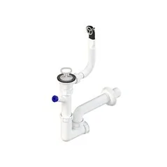 SIFONE PER LAVATOIO 1 VIA CON PILETTA E TROPPO PIENO