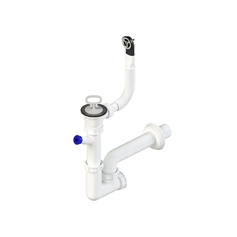 SIFONE PER LAVATOIO 1 VIA CON PILETTA E TROPPO PIENO