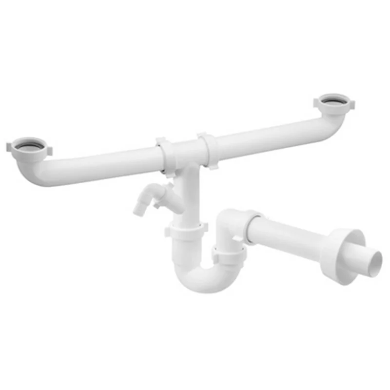 SIFONE PER LAVELLO MAGNUM 2 VIE AUTOPULENTE CON ATTACCO LAVATRICE