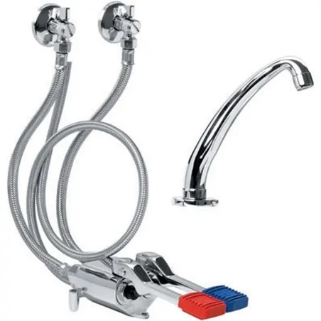 RUBINETTO PEDALE 2 VIE ESTERNO A PAVIMENTO COMPLETO