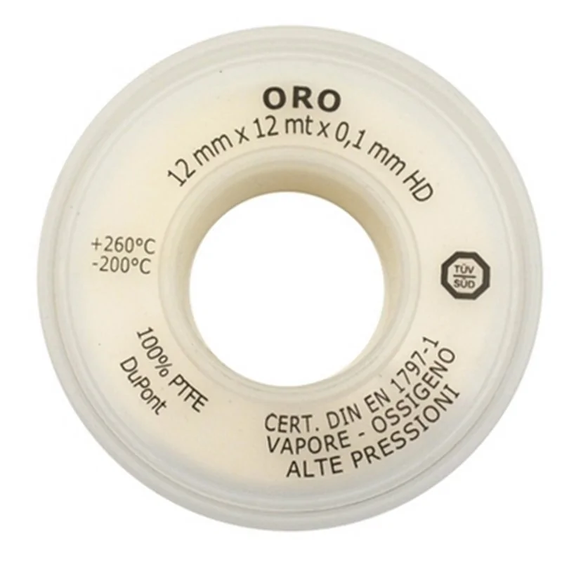 NASTRO PTFE TEFLON ORO PER IMPIANTI DI PRESSIONE\VAPORE