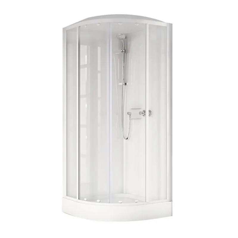 CABINA DOCCIA SEMICIRCOLARE MEDIA GLASS R 2 ANTE SCORREVOLI E 2 FISSE