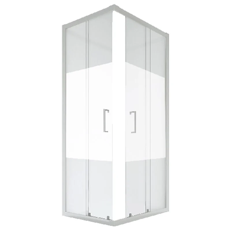 PARETE PER DOCCIA ANGOLARE CRISTALLO 6 MM SERIGRAFATO LINEA ESSENTIAL