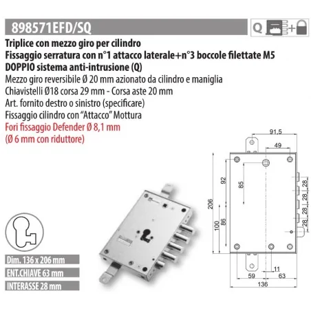 MOTTURA 898571EF RICAMBIO PER EFFEPI