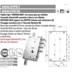copy of MOTTURA 898371EF SERRATURA RICAMBIO EFFEPI CILINDRO EUROPEO