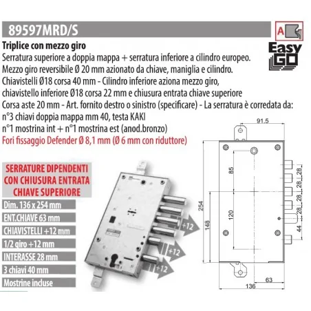 copy of MOTTURA 898371EF SERRATURA RICAMBIO EFFEPI CILINDRO EUROPEO