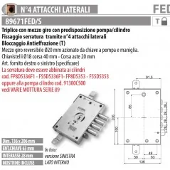 MOTTURA 89671FE SERRATURA RICAMBIO FEDELI PER POMPA CILINDRO