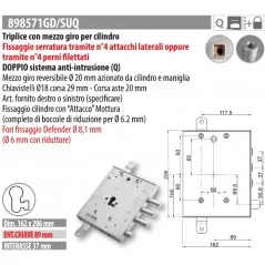 MOTTURA 898571G/U SERRATURA RICAMBIO GARDESA AD APPLICARE