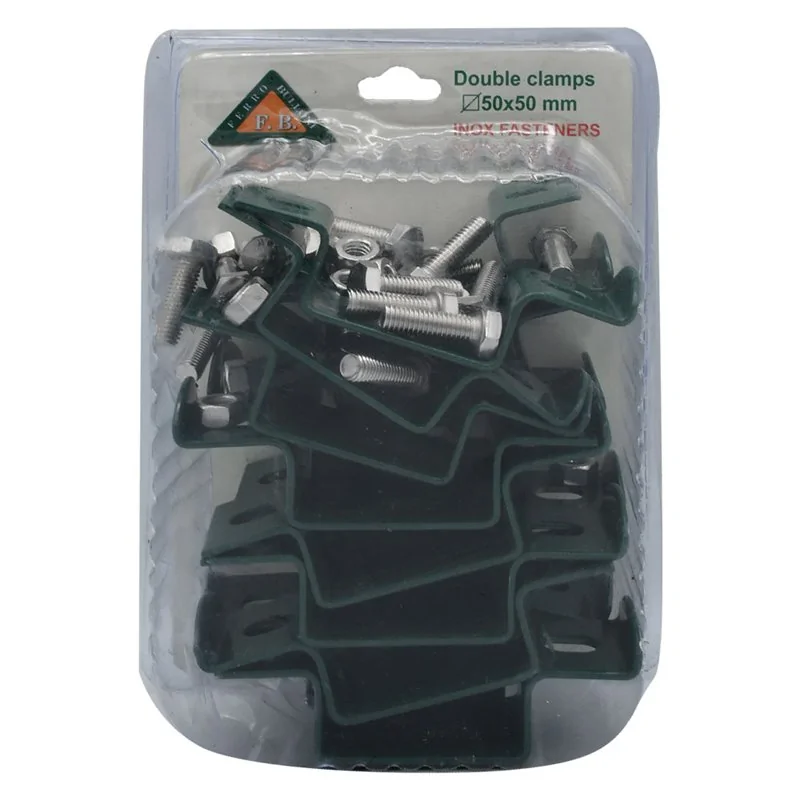 COLLARE DI FISSAGGIO DOPPIO IN ACCIAIO PER PANNELLI