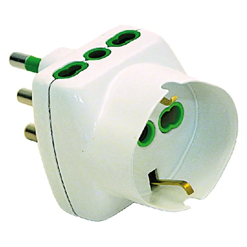 ADATTATORE TRIPLO SCHUKO BIPASSO