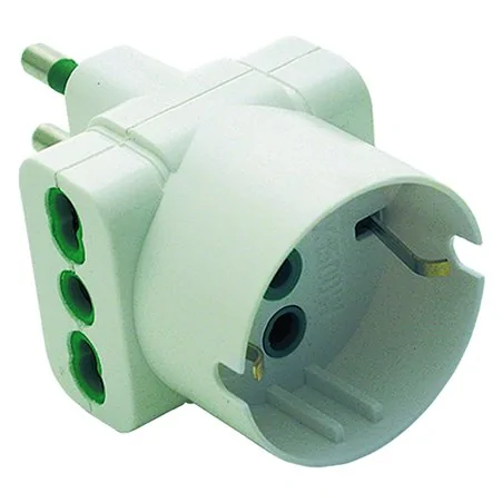 ADATTATORE TRIPLO SCHUKO BIPASSO 16A
