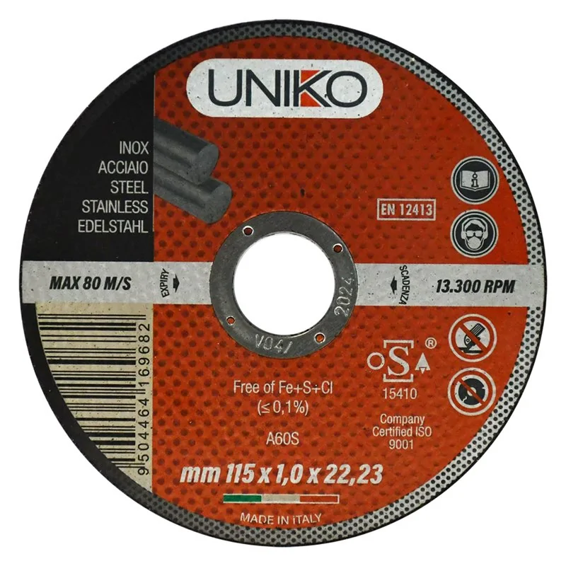 DISCO ABRASIVO PIANO PER INOX/FERRO UNIKO