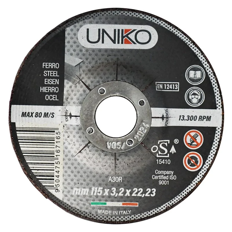 DISCO ABRASIVO PER INOX/FERRO UNIKO